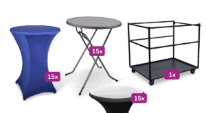 Transportkar groot inclusief statafel Hudson